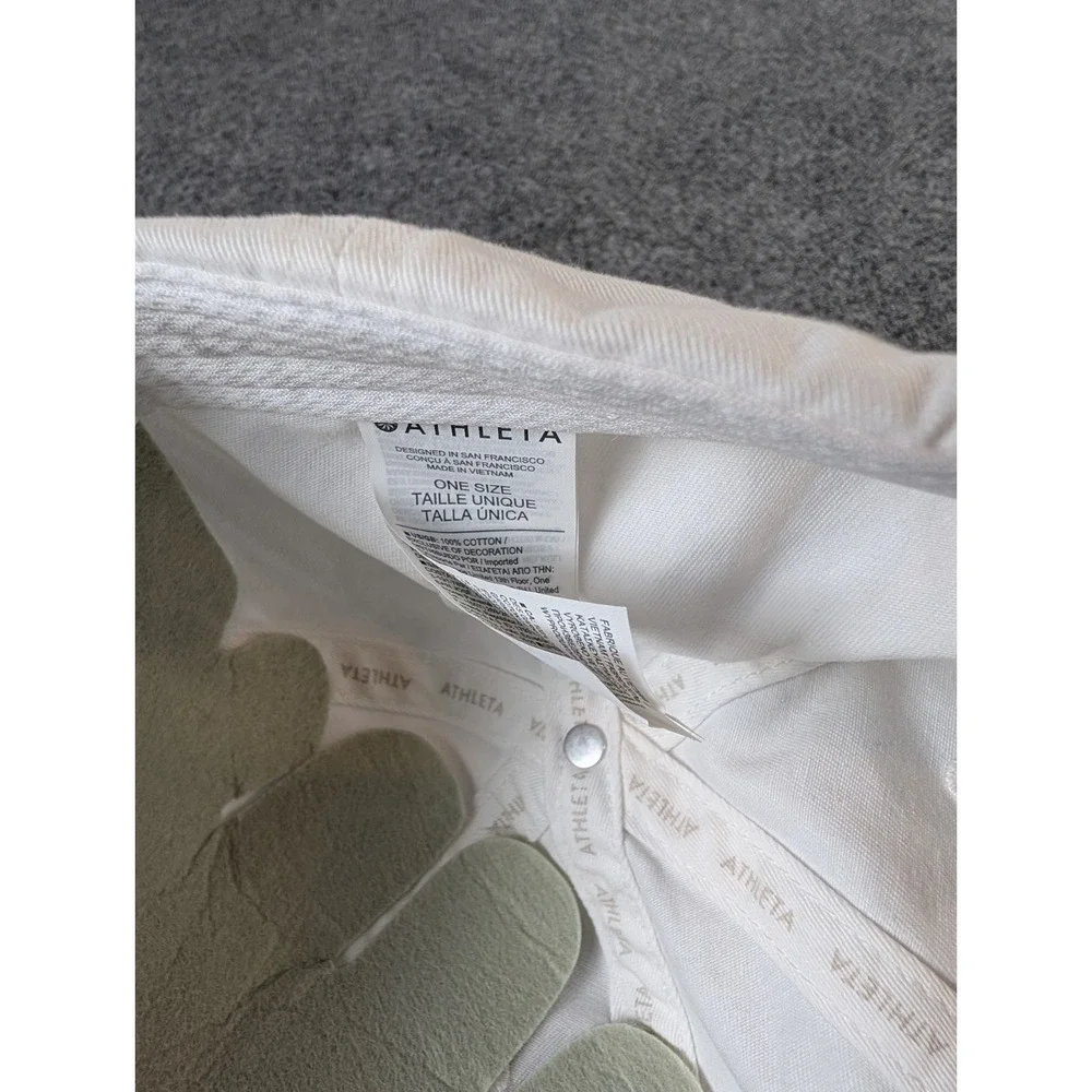 Athleta Power of She Hat White Cotton Everyday Cap Adjustable Strap New With Tag